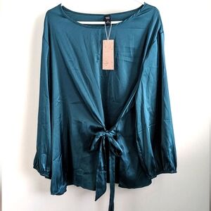 Shein Emery Rose 4XL Asymmetrical Tie Front Blouse